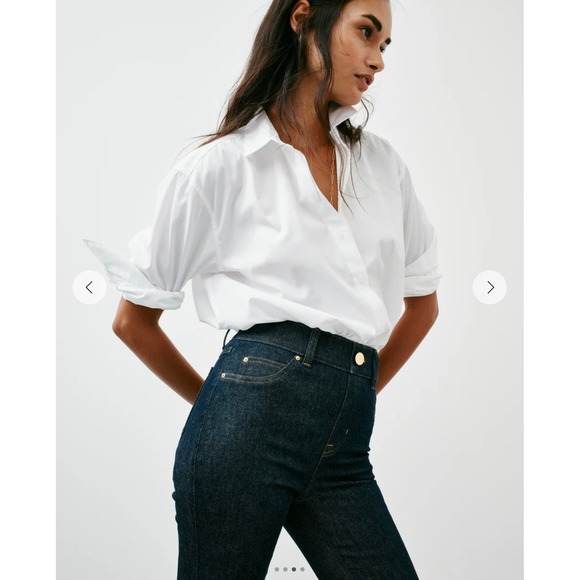 Spanx Flare Leg Jeans Size XL Pull On  Women's High Rise‎ Dark Wash Bootcut 💙 - Picture 3 of 14